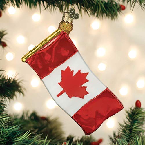 Canadian Flag Glass Ornament - Handcrafted Holiday Christmas Tree Decoration