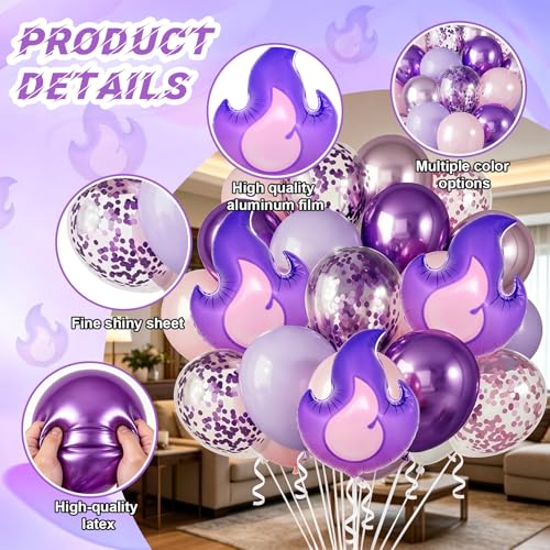 Purple Flame Balloon Set with Foil Balloons for Birthday & Party Decorations - 35PCS