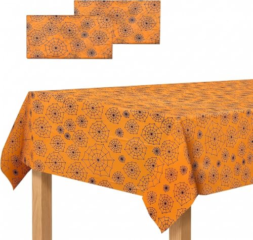 2-Pack Disposable Halloween Spider Web Tablecloths - Zhizhu Variation