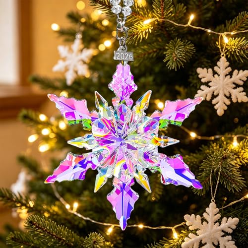 Large Colorful Crystal Snowflake Christmas Ornament 2026 - Keepsake Gift