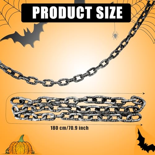 Halloween Plastic Chain Set - 5 Pack 6-Foot Fake Chains for Costume & Party Decor