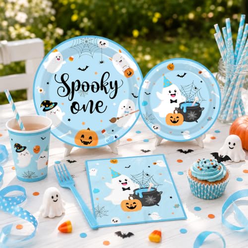 Spooky One Birthday Decorations Boy - Blue Halloween 1st Party Kit - Variation of THIS listing