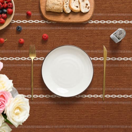 Horaldaily Fall Caramel Rectangular Tablecloth - 60x140 Inch Rustic Style Variation