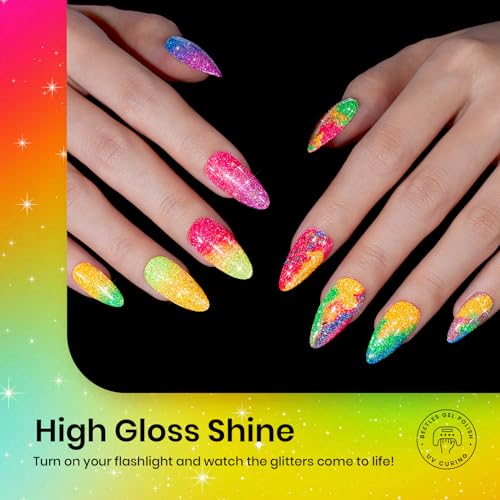 Beetles Reflective Glitter Gel Nail Polish Set - Neon Carnival D-Neon