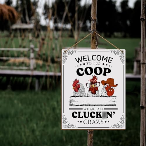 Funny Kitchen Signs - Rooster Decor Wall Plaque 8x10 Inches - Kitchen 4 Variation