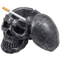 Gothic Human Skull Ashtray with Cover - Halloween Decor & Collectible Figurine