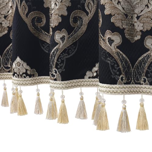 Loom and Mill Black Jacquard Window Valance - 54" x 18" Variation of THIS listing