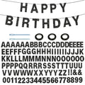 Black Glitter DIY Banner Kit with 111 Letters & Numbers for Party Decorations - Customizable