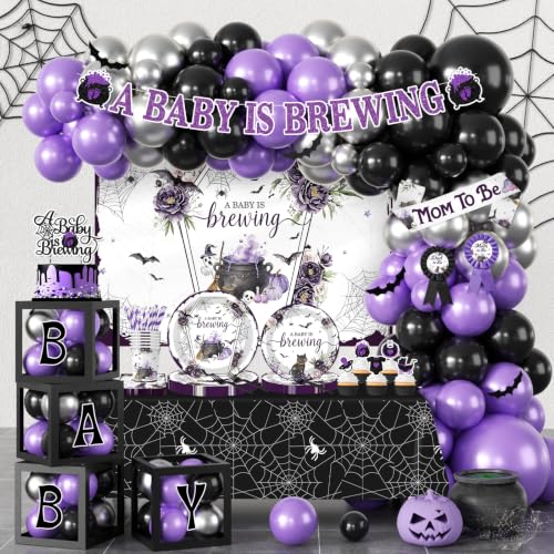 Halloween Baby Shower Decorations Set 265pcs for Gender Reveal Party