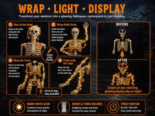 Lighted Halloween Skeleton Family Set - 36 Inch Spooky Yard Decor with Dog & Accessories