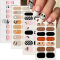 Halloween Nail Wrap Stickers Bat Checkerboard Nail Polish Strips - Style 17