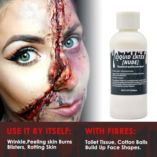 Liquid Latex SFX Makeup Kit 2.2 Fl Oz for Halloween & Special Effects - Clear Adhesive