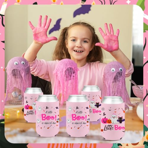 Pink Baby Shower Cup Sleeves - Halloween Ghost &