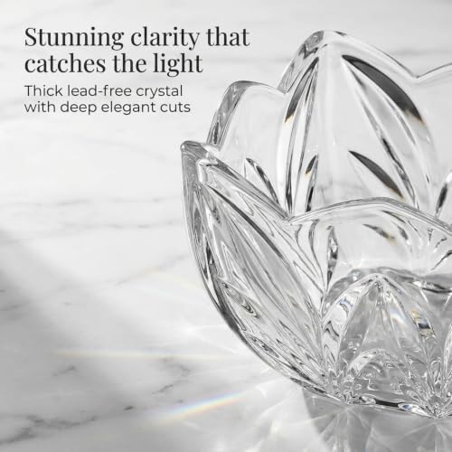 Godinger Square Crystal Bowl - Elegant 5.5x5.5-Inch Serving Dish