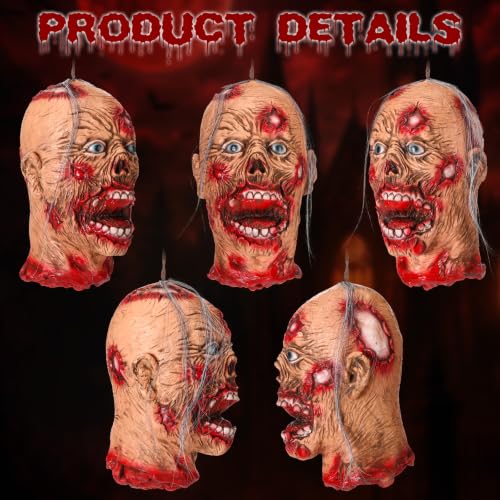Halloween Zombie Head Props Set - Basic 10 x 12.8 Inches, 3 Pieces