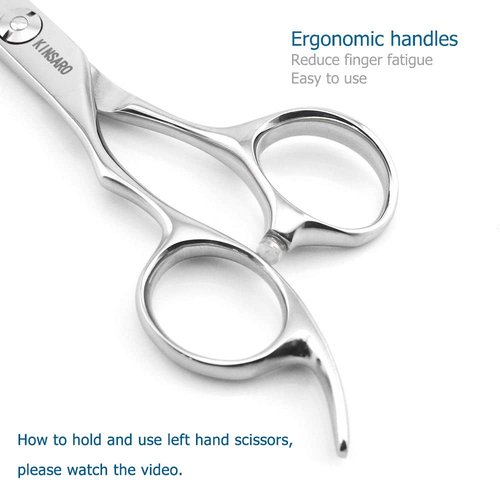 Hair Scissors left hand 5.5 Inch Hair Shears Left Hand Hair Cutting Scissors Lefty Barber Shears Left Handed KINSARO for Hairdresser Barber or Home Use