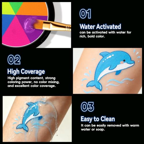 UV & Black & White Face & Body Paint Kit Set A - Gothic SFX Makeup