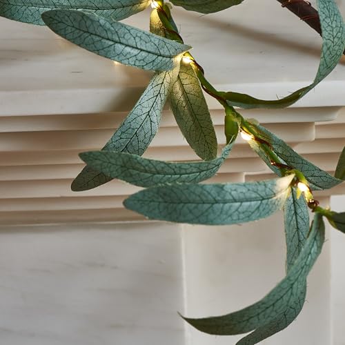 Lighted Olive Wall Tree with Timer - 3.5FT Fairy Lights Garland for Indoor Outdoor Decor