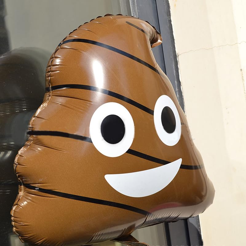 Funny Poop Balloon Set - 5 Foil Helium Prank Decorations for Halloween & Birthdays