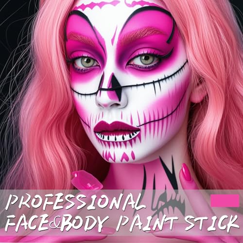 Pink Face Body Paint Stick - Waterproof Full-Coverage Halloween Stage Makeup