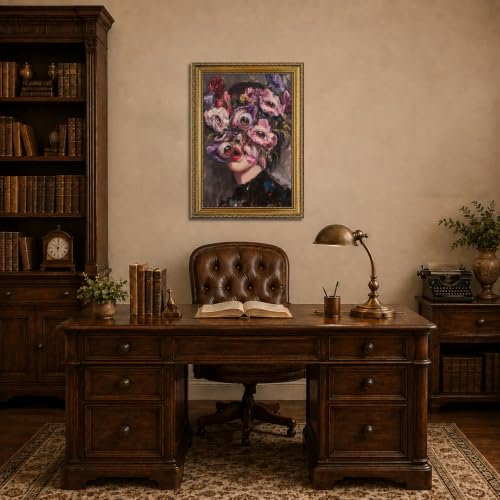 Dark Gothic Surreal Floral Eye Canvas Wall Art - 16x24 Inch Variation 2