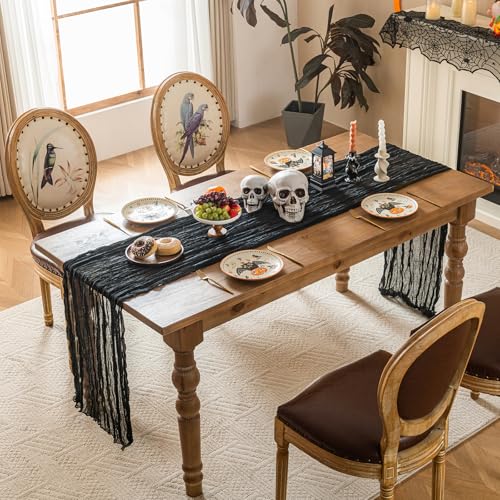 Black Cheesecloth Table Runner 10ft Fall Autumn Decor for Weddings & Parties - 1pc