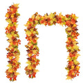 Autumn Maple Leaf Garland Set – 2 Pcs Fall Decor for Weddings, Thanksgiving, Outdoors & Indoors