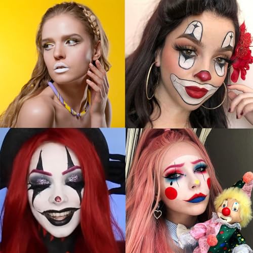 White Matte Lipstick & Face Body Paint Stick - Clown, Halloween, SFX - Variation 02 White