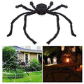 Giant Halloween Spider Decoration with LED Eyes - 3.3 FT Plush Creepy Outdoor Prop