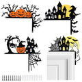 Halloween Door Frame Topper Set - Haunted House Wall Art, 4 Designs, Multicolor