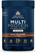 Ancient Nutrition Multi Protein Powder - 26g Protein, Grass-Fed Whey & Creatine, Dark Chocolate, 15 Servings