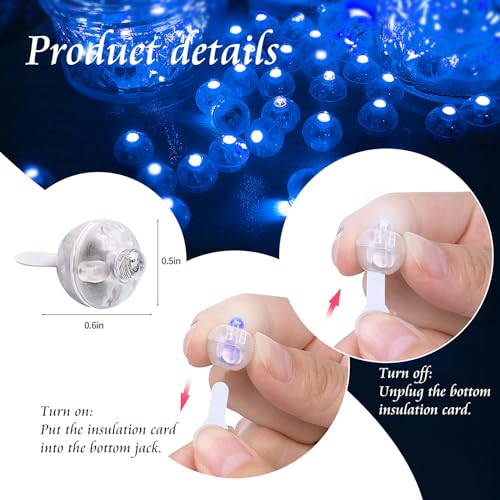 Blue Large Waterproof LED Balloon Lights Set - Mini Round Party & Holiday Decor