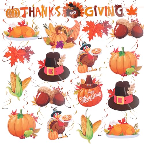 Thanksgiving Decorations 53-Piece Fall Party Hanging Decor Set