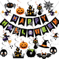 Halloween Party Decorations Banner & Hanging Swirls - Ghost Pumpkin Witches