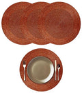 Beaded Charger Placemats Set of 4 - Rust Handmade Fall Table Decor