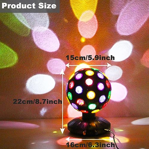 6 Inch Rotating Disco Ball Light with Adjustable Brightness and Speed - Party, DJ, Club Decor
