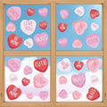 Valentine's Day Window Clings - Love Heart Stickers for Home & Party Decor, Pink, 4 Sheets