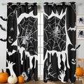Halloween Curtains for Living Room & Bedroom - Black Spider Web 2 Panels - 55W x 84L - Variation of Black / 55W x 84L