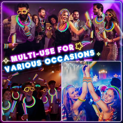 360 Pack Glow Sticks Bulk Party Supplies - Bright Neon Glow in the Dark