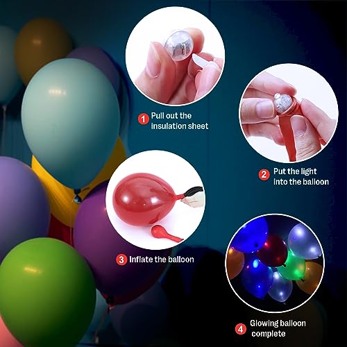 LED Balloon Lights 200pcs White & Colorful Mini Balls Waterproof Party Decor