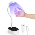 Madenia UV LED Nail Lamp: Rechargeable 360° Adjustable Gooseneck Design Nail Light with Auto Sensor & Touch Screen - 4 Timer Modes Nail Curing Lamp Suitable for Salon and Home Use, White