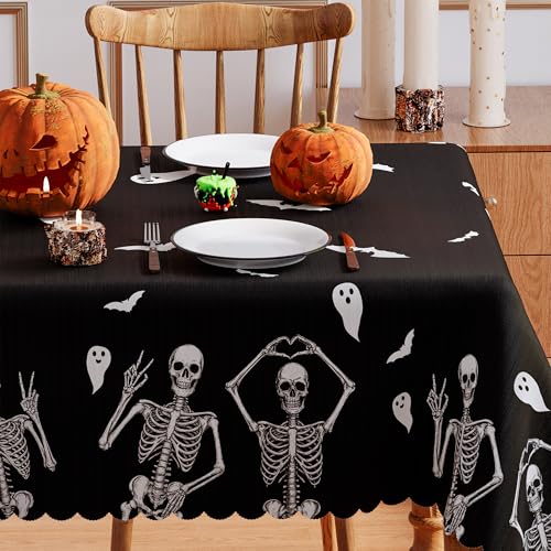 Halloween Tablecloth 120x60 Inch Rectangular Pumpkin Spooky Decorations Waterproof