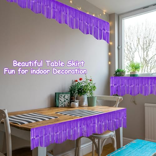 Purple Foil Fringe Garland for Parade Float & Party Decor - 39 Ft, 4 Pack