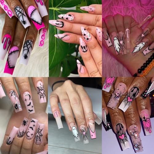 Halloween Nail Stickers Set - Ghost, Spider, Bat Web Decals for Nail Art
