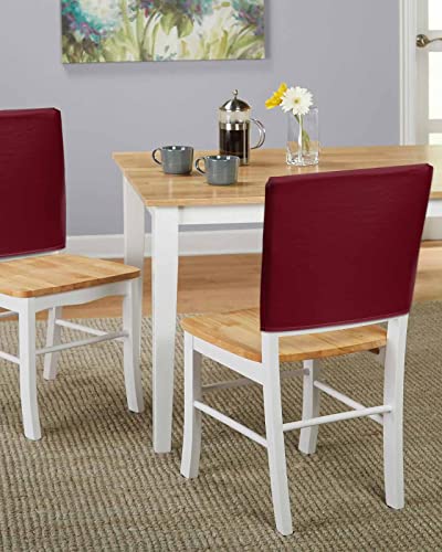 4-Pack Wine Red Chair Back Covers - Washable Dining Slipcovers for Kitchen & Restaurant