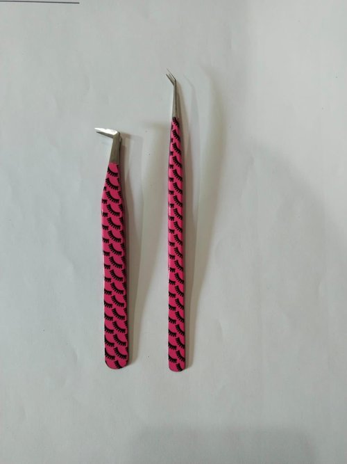 Fiber Tip Eyelash Extension Tweezers (Magenta)