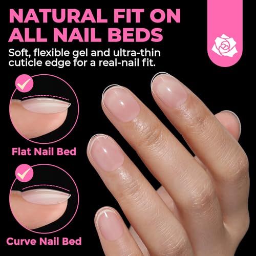 Oval XS Nail Tips - Extra Short Clear Fake Nails 504pcs for DIY Salon & Home Use