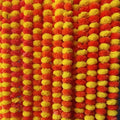 10 Pack Artificial Marigold Garland - Yellow & Dark Orange Wedding & Diwali Decor