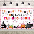 Halloween Classroom Banner Our Class Is FAB-BOO-LOUS 5.9x3.6ft Ghost Bat Spider Decor