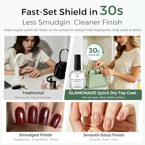 Quick Dry Gel-Like Top Coat Nail Polish - No Chip Long Lasting Gloss